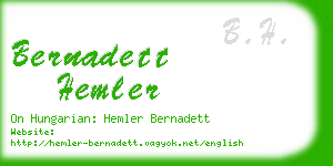 bernadett hemler business card